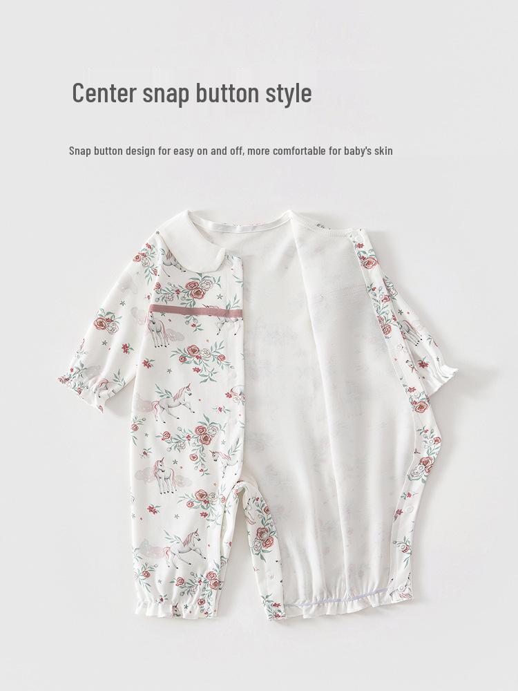 Spring & Autumn Princess Jumpsuit for Baby Girls - Pure Cotton, Class A, Sweet Outdoor Bodysuit