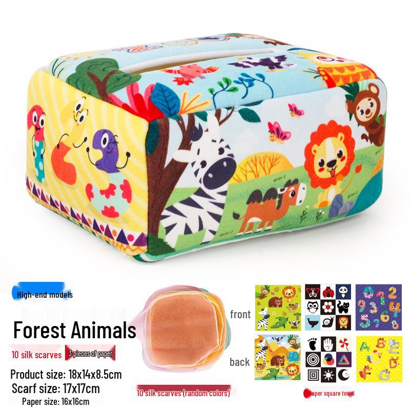 Indestructible Baby Tissue Box Toy: Early Learning Pull-Out Tissues for Ages 0-1