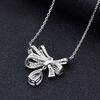 Gica Gema 100% 925 Sterling Silver Pear Cut 7*10 MM AAAAA Zircons Gemstone Cocktail Bowknot Pendent Necklace For Women Fine Jewelry