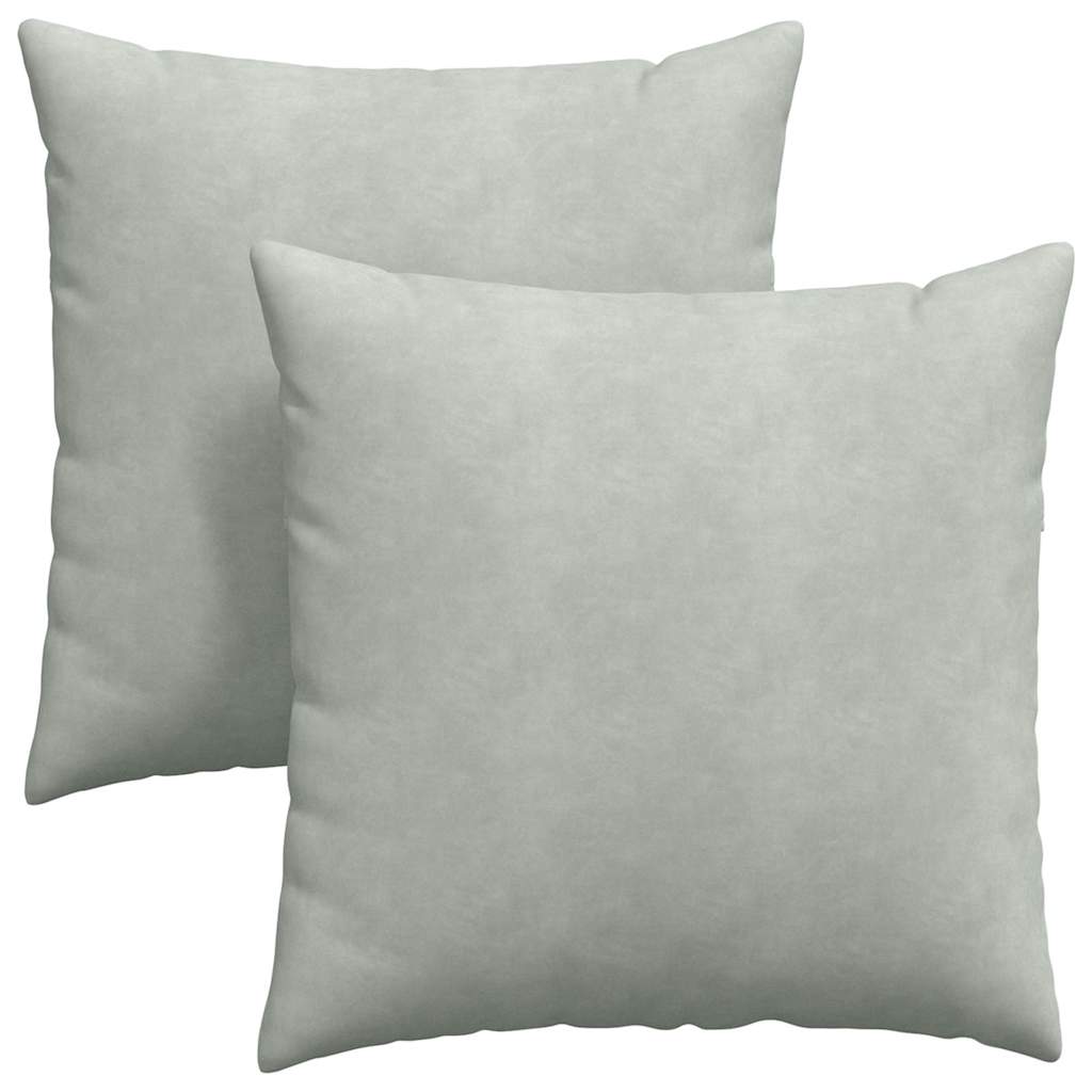 Sofa Cushions 2 Pieces Light Grey 60 X 60 Cm Cord Fabric
