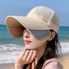 Women'S Telescopic Lenses Uv-Proof Breathable Baseball Cap Outdoor Travel Sun Hat Mesh Tennis Cap