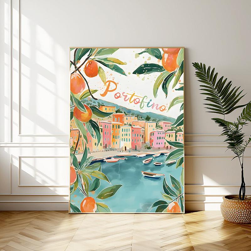 La Dolce Vita Lemon Posters and Prints Retro Spritz Canvas Painting Santorini Italy Travel Wall Art Poster Living Room Decor