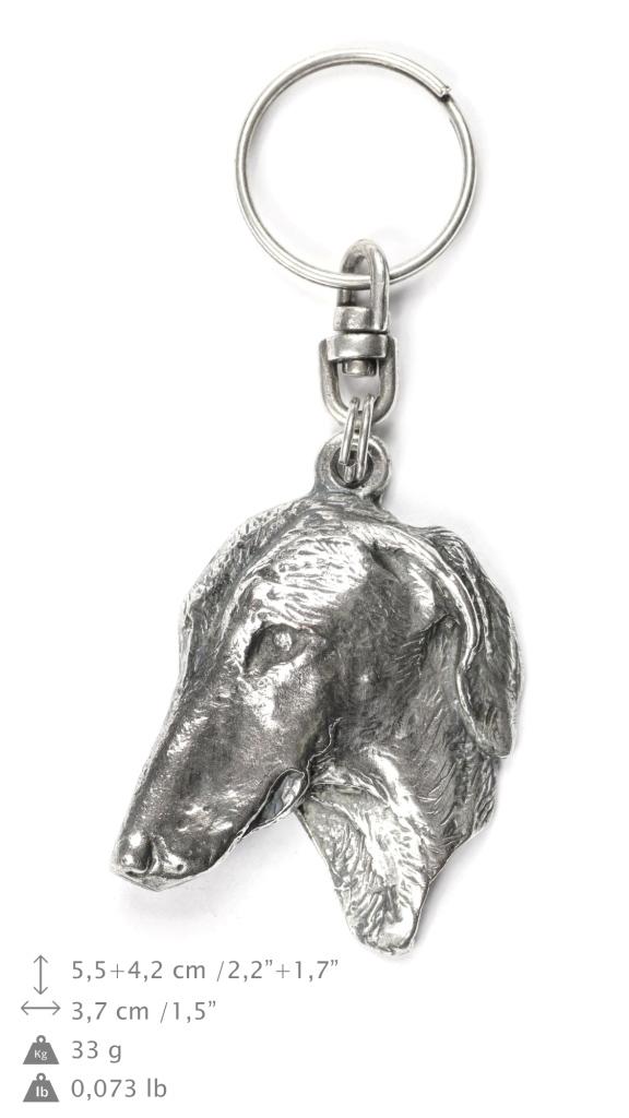 Azawakh, Tuareg Sloughi II - Silver-plated Dog Pendant, Handbag Decoration, Backpack Pendant by Art-Dog Brand