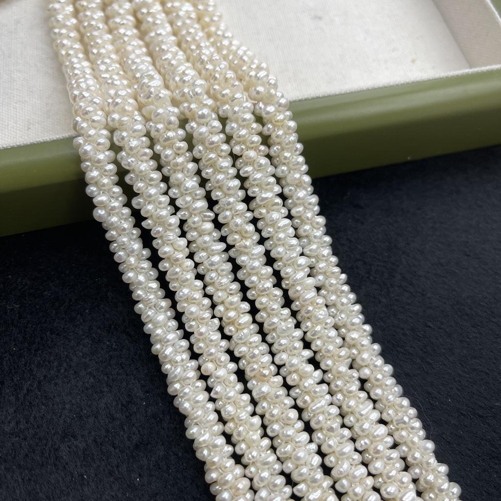 1String 9-10mm White Natural Freshwater Pearl, Handmade Caterpillar Shape Pearl Beads for Jewelry Making DIY Necklace, Bracelet Accessories 36cm