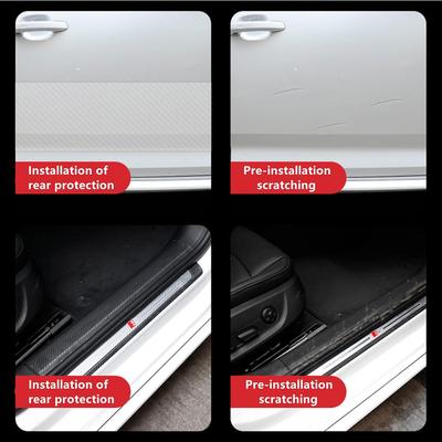 1/2 Stück Kohlefaser Aufkleber Autotürschweller Schutzfolie Auto Türschweller Kante Seitenspiegel Anti-Kratzband Wasserdichte Aufkleber