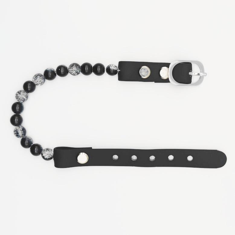 Fashion Pet Beaded Necklace Adjustable Transparent Glass Dog Cat Pearl Collar