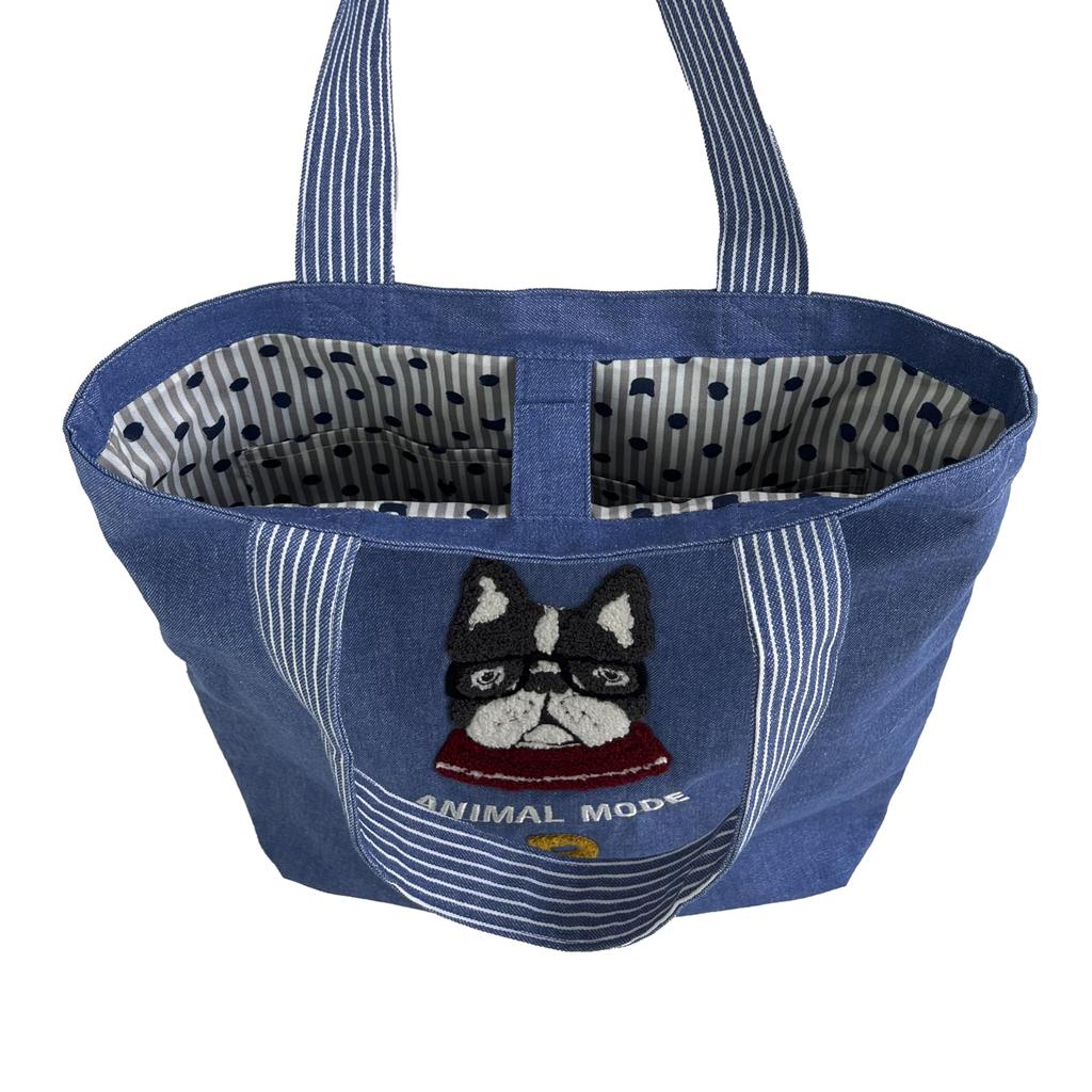 [Kusuguru Japan] Yarn-dyed Denim Tote Bag Paulo BL