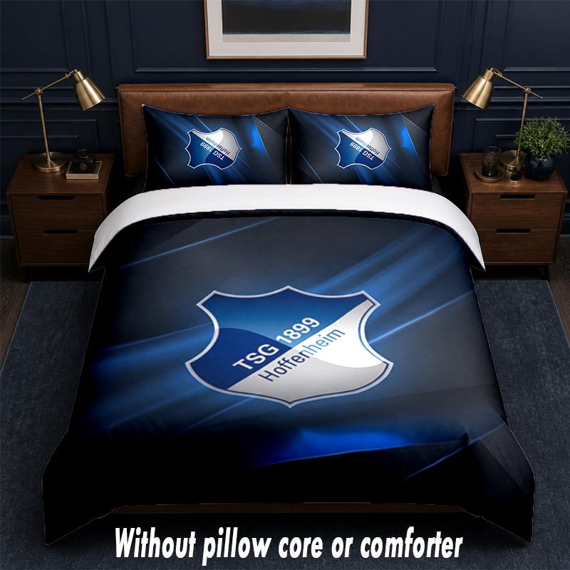 Ensemble de literie TSG Hoffenheim FC 1 Housse de couette + 2 Taies d'oreiller Doux Respirant Linge de lit pour la maison