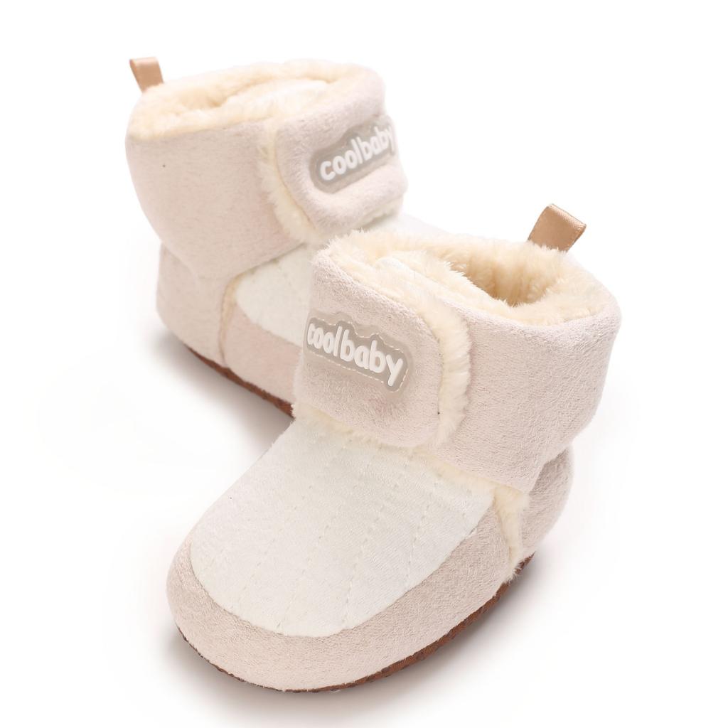 Baby Boys -Lined Thick Warm Cotton Winter Boots for Infant 0-12 Months Old