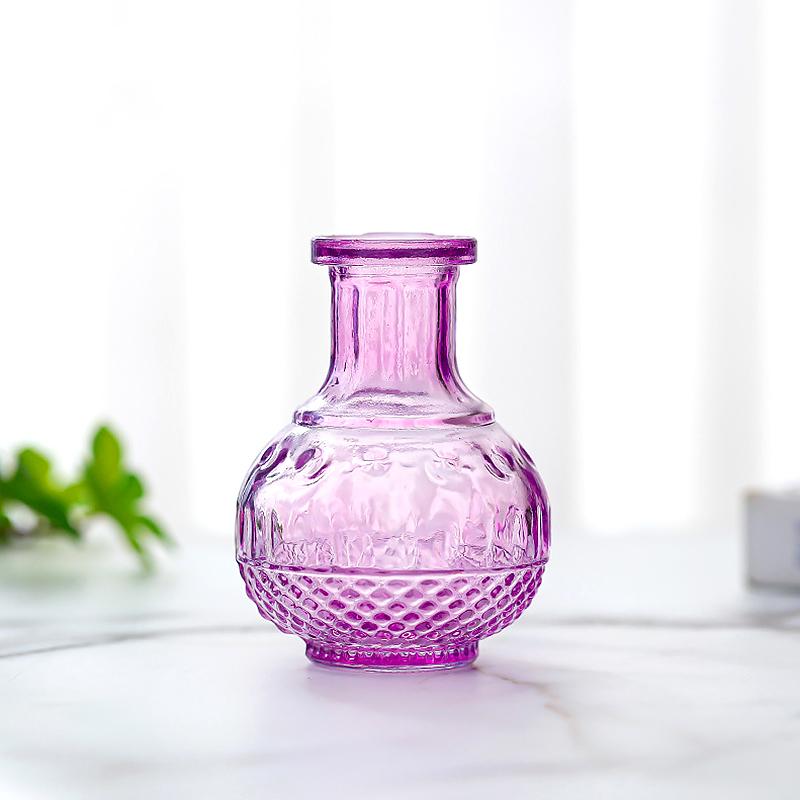 1PC Mini domácí dekorace Květinové aranžmá Hydroponická skleněná embosovaná váza Vintage Styl