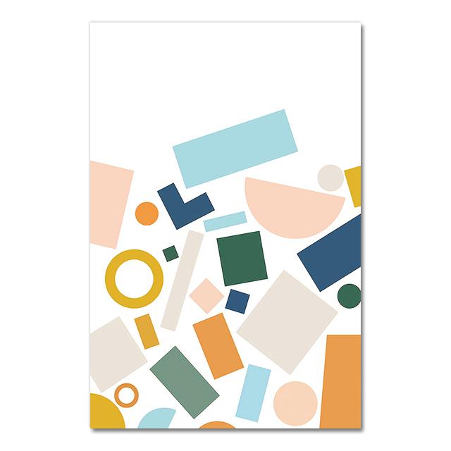 Modern Style Coloful Geometry Image Wall Art Prints Triangle Rectangle Canvas Paintings Home Decor Poster Workingroom No Frame