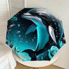 1pc Oceanic Dreams: Dolphin & Blue Roses Umbrella with Plastic Handle,Suitable for All Seasons Home Travel Outdoor UmbrellaDD348