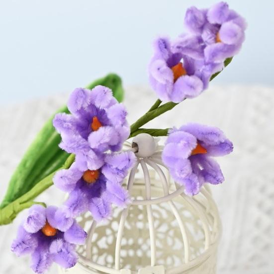 Curățător de țevi Floare Meșteșug Handmade Blană Moale Textură Răsucită Manual Floare Artificială Decor Acasă Accesorii Foto