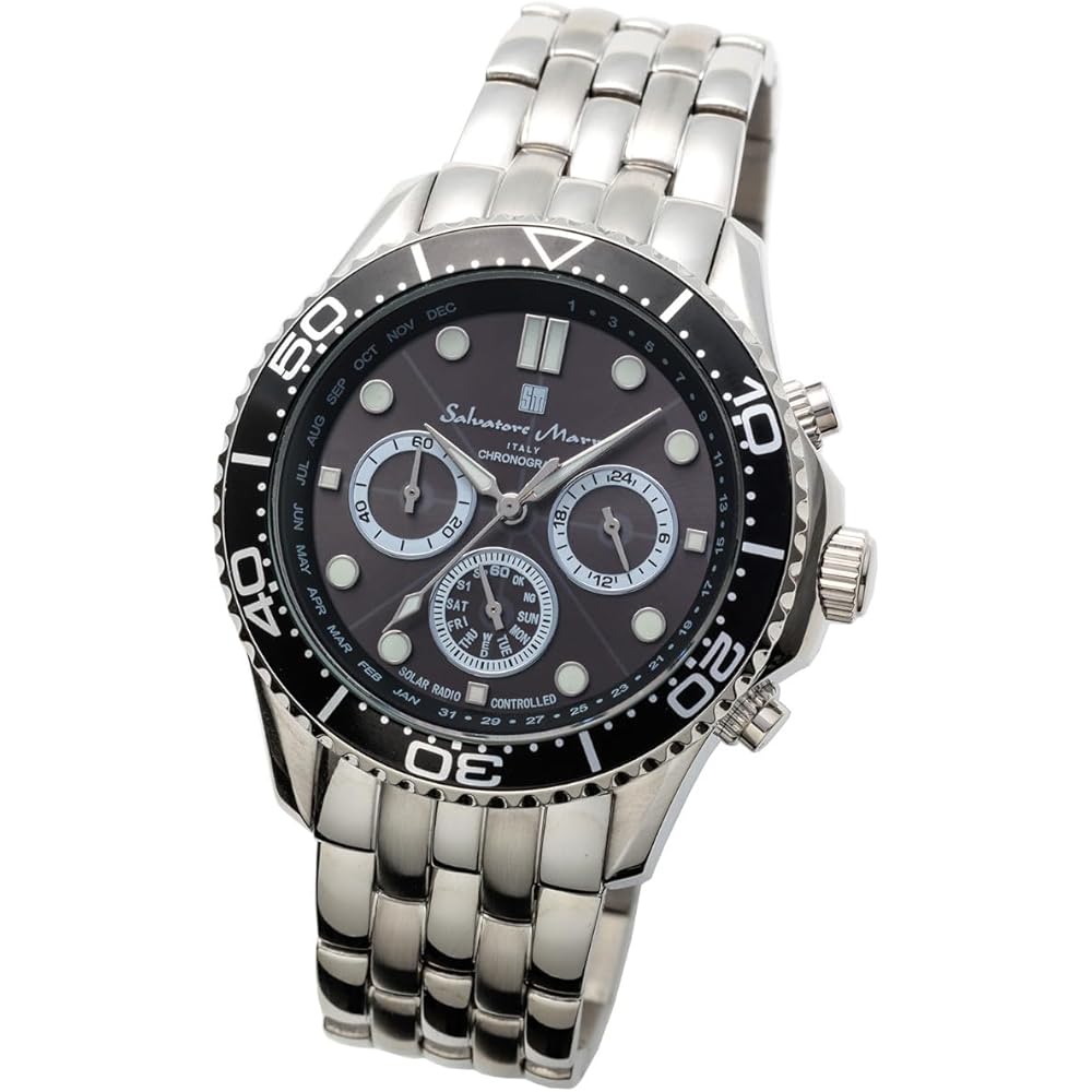 Salvatore Marra Men s Analog Quartz Watch Silver Black Waterproof with Cross Accessory