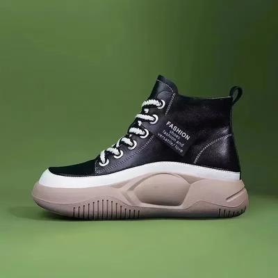 Mode 2024 Damen Herbst Neue Schuhe mit dicker Sohle und hohem Schaft Atmungsaktive lässige Sportschuhe Damen Retro Weiche Sohle Vielseitige Dad Shoes