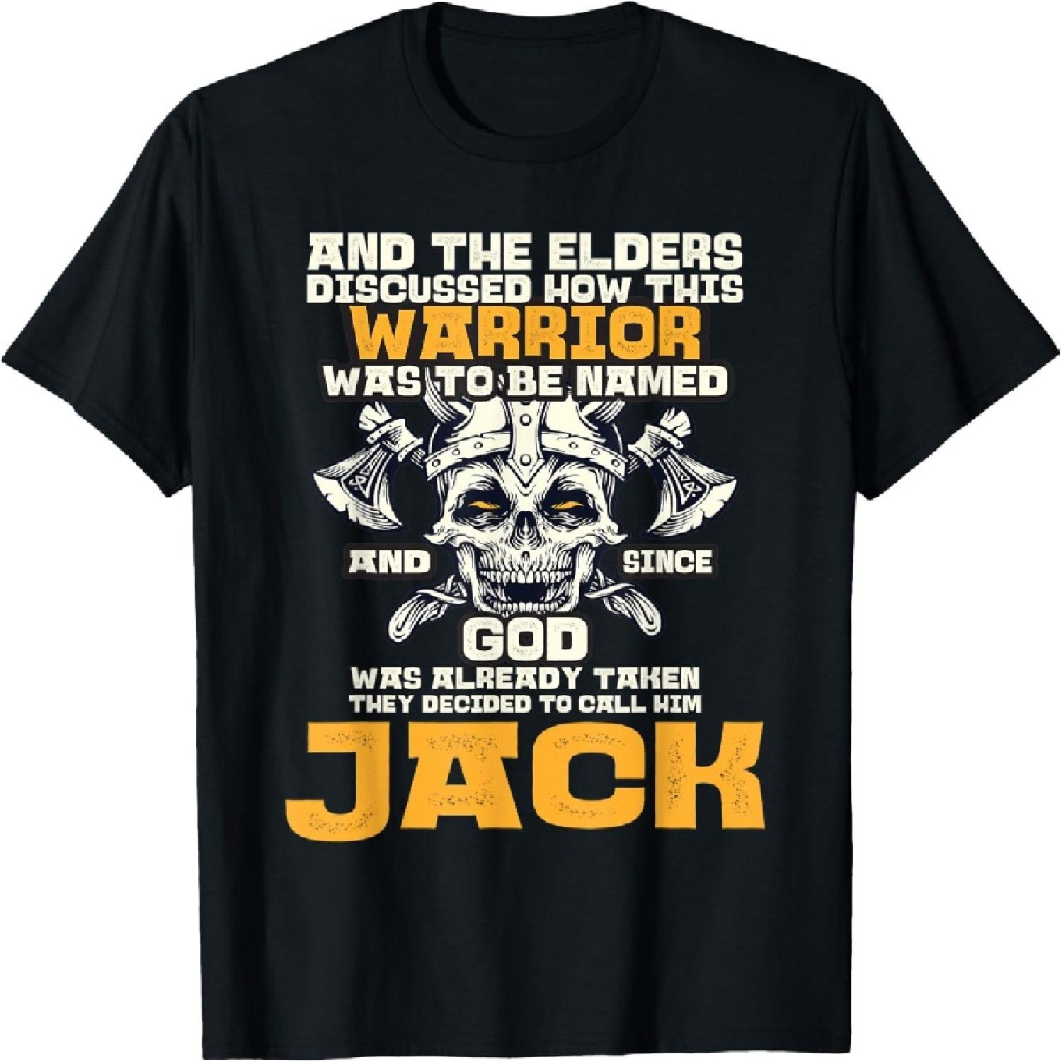 Mens A Warrior Named Jack I Viking Custom Name Men Apparel T-Shirt XXXXXL разноцветный