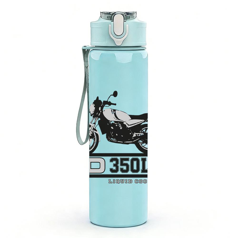 1PC Retro soldier male portrait print 750ml colorful plastic sports water bottle leakproof pop up lid with straw for outdoor work home use