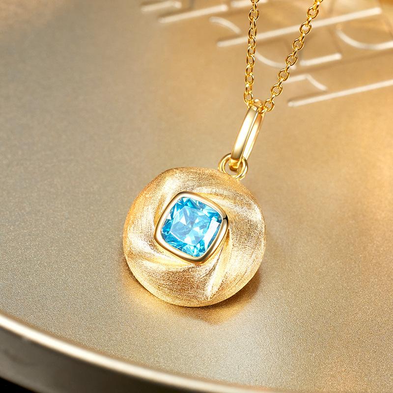 

S925 sterling silver medieval pendant handmade brushed light luxury niche high-end necklace collarbone chain 925 silver