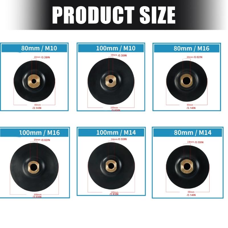 3Inch/4Inch Soft Rubber Backing Pad Polishing Grinding Disc Holder For Angle Grinder Grinding Machine