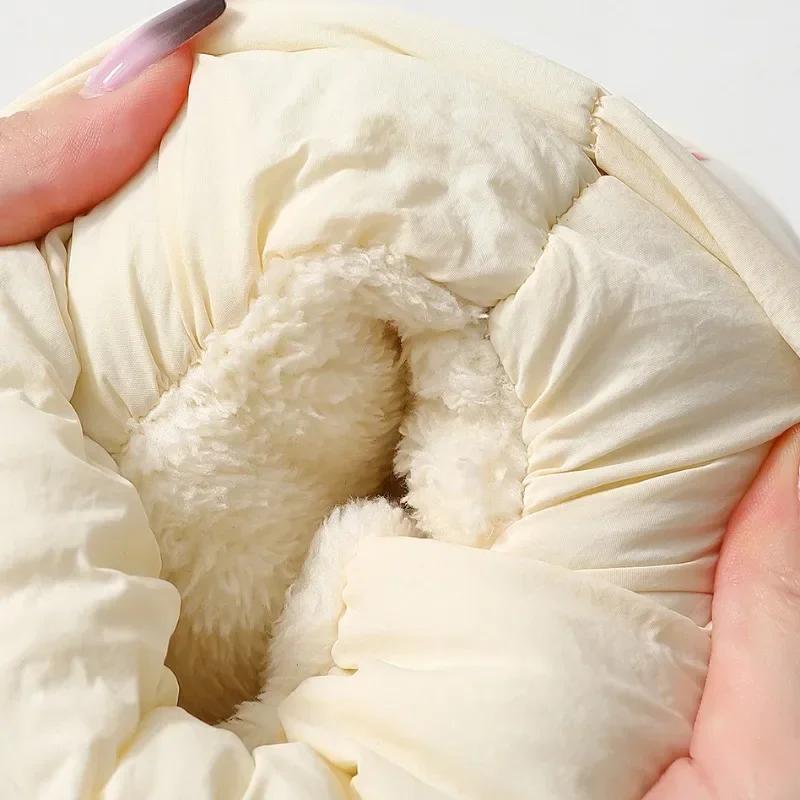 Cotton Shoes Women Winter Outdoor Waterproof Thick Heels Lace Up Unisex Snow Boots Non-slip Soft Couple Warm Footwear