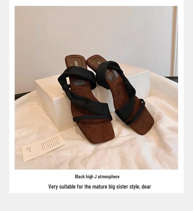 Sandály na klínku Grape Mom Style 5,5 cm s hranatou špičkou peep toe a jedním páskem pro ženy