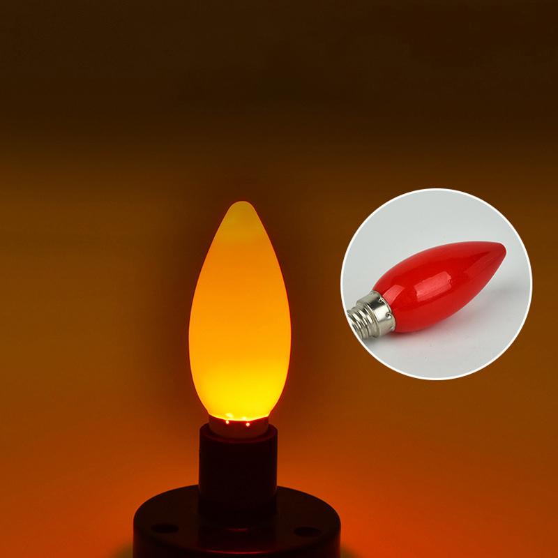 1Pc Led Altar Bulb E12/E14 Red Candle Buddha Lamp Temple Decorative Lamp