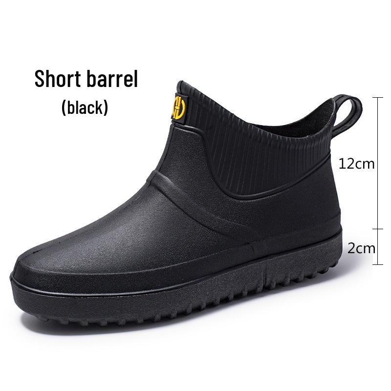 Men's Low-Top Non-Slip Waterproof Rain Boots for Fishing, Men/Women/Teenagers Rubber Shoes