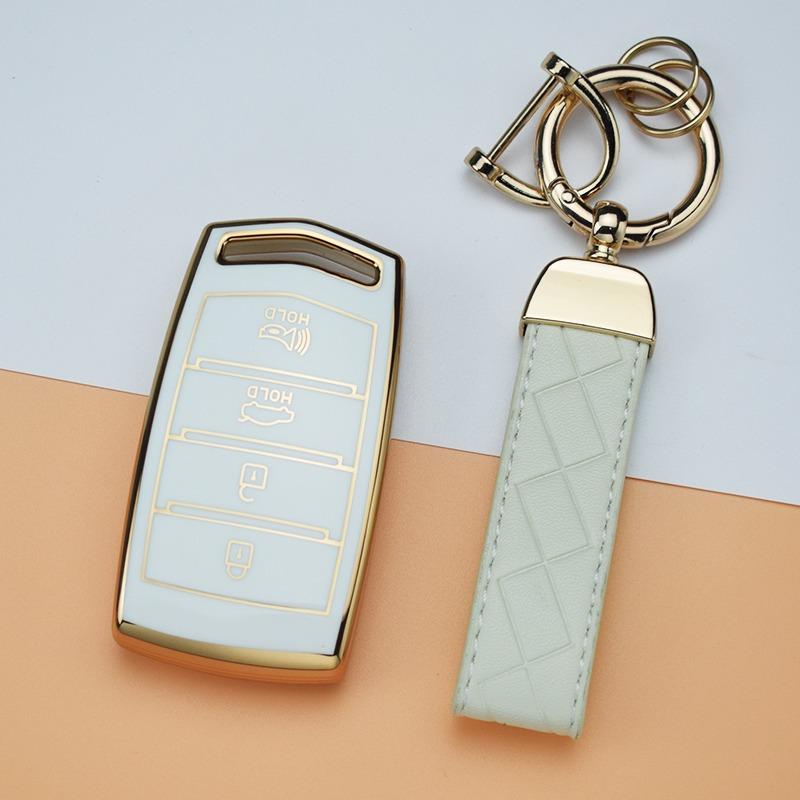 4 Buttons Soft Tpu Car Smart Key Case Cover For Hyundai Genesis G70 G80 Eq900 G90 Auto Key Fob Shell Protector Accessories