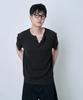 Ousa Henley Neck Short Sleeve Knit 2 Colors