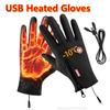 Electric Heating Gloves Men Women USB Plug-in Winter Warm Gloves Waterproof Snowboard Motorcycle Riding Touchscreen Zipper Glove