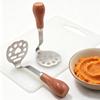 Stainless Steel Wooden-handled Little Bear Potato Press, Household Potato Press, Potato Masher, Baby Food Masher