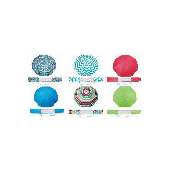 Parasol protection UV - JUGATOYS - Ø 220 cm - Multicolore - 8 tiges fer - Plastique - Décontractée