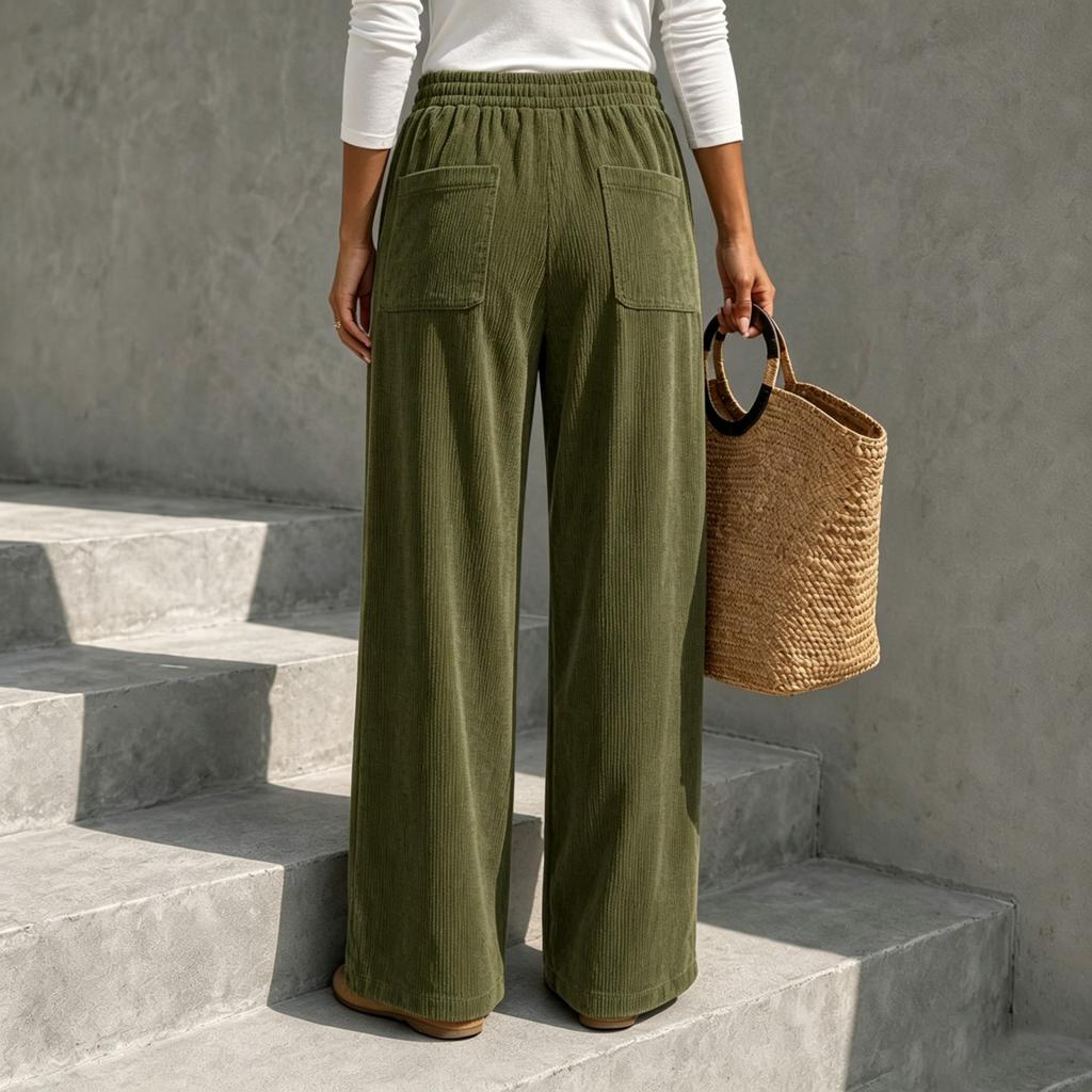 Women's Casual Color Loose Fit Wide Leg Pants for Everyday Fashion
