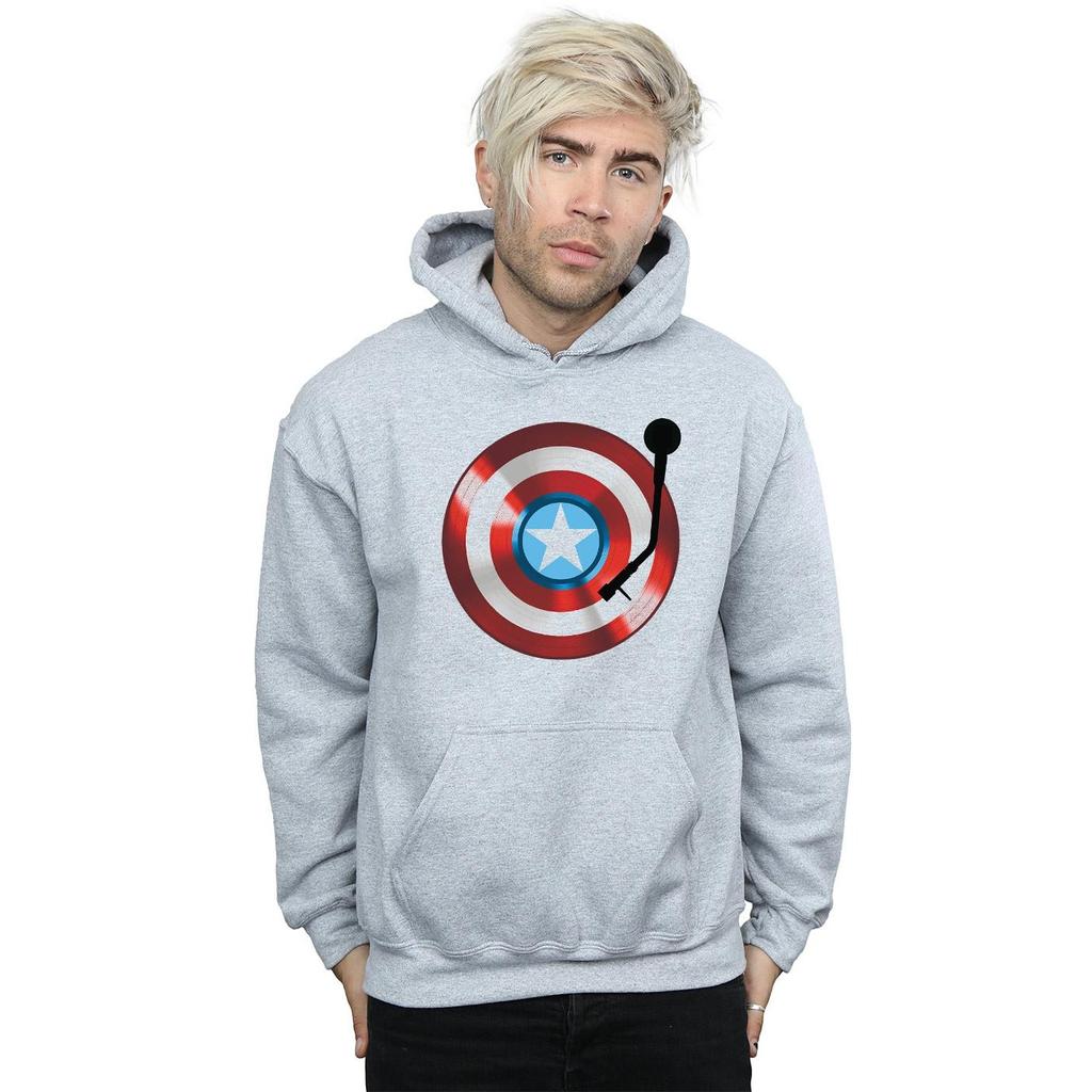 Marvel Mens Captain America Turntable Hoodie