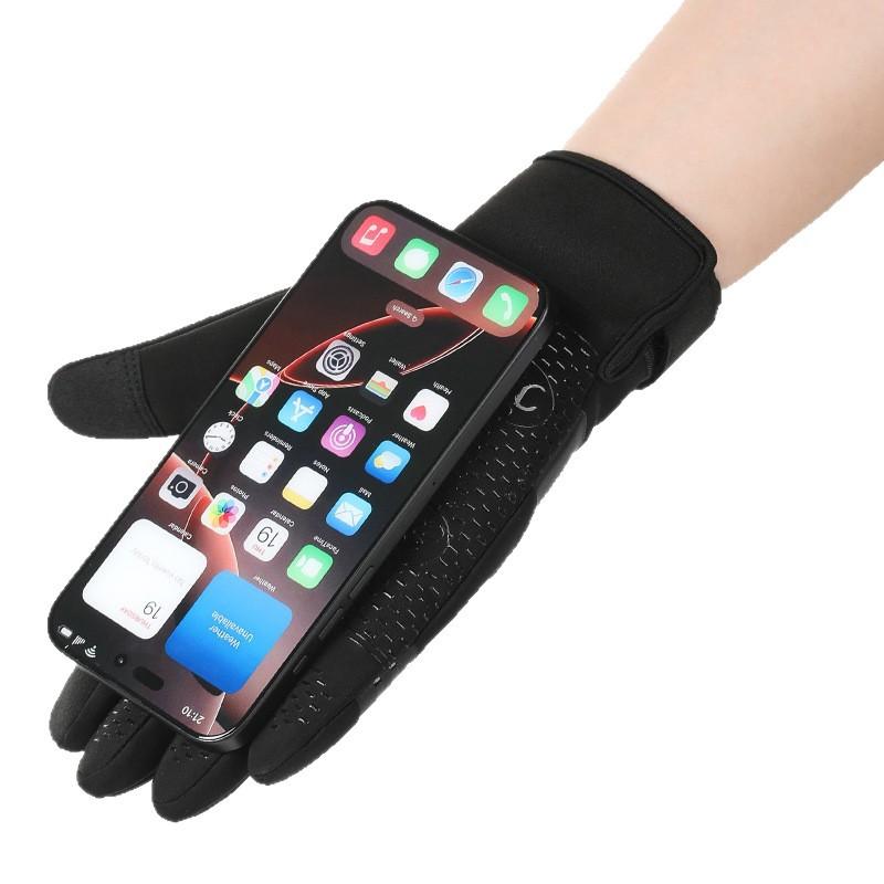Winter Warm Gloves for Men and Women Outdoor Sports Cycling Waterproof Cold Proof and Anti Slip Touch Screen Windproof Plus Velvet Cycling Gloves