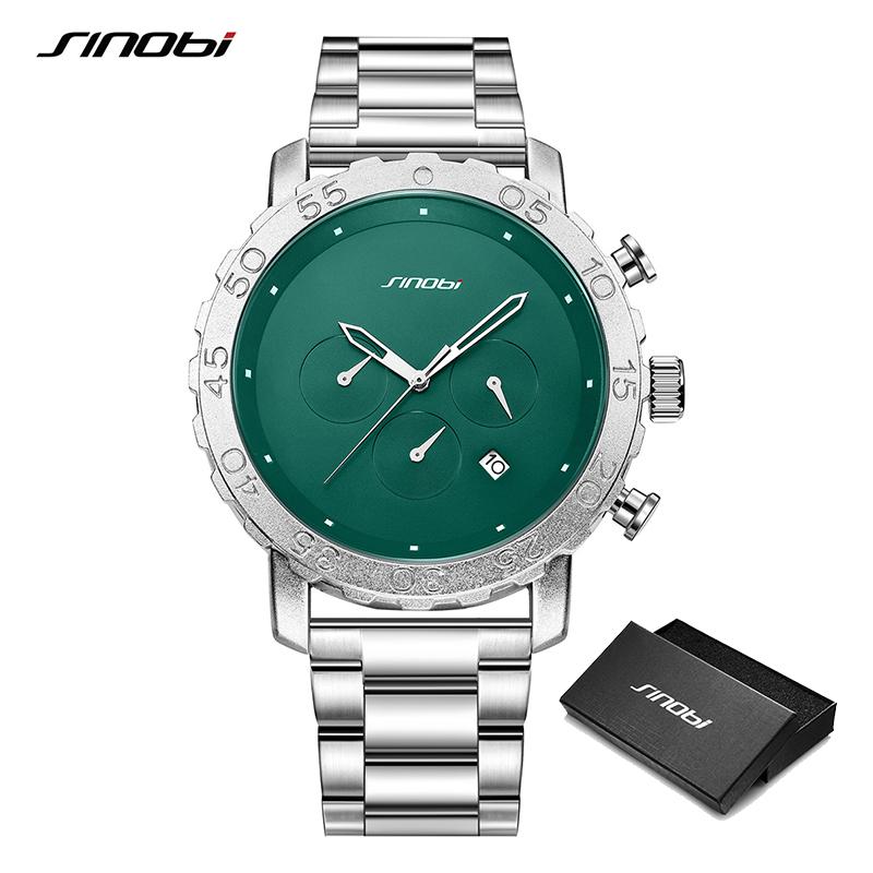 SINOBI New Arrival Men's Chronograph Watches Original Design Man's Quartz Wristwatches Geneva Sports Clock
