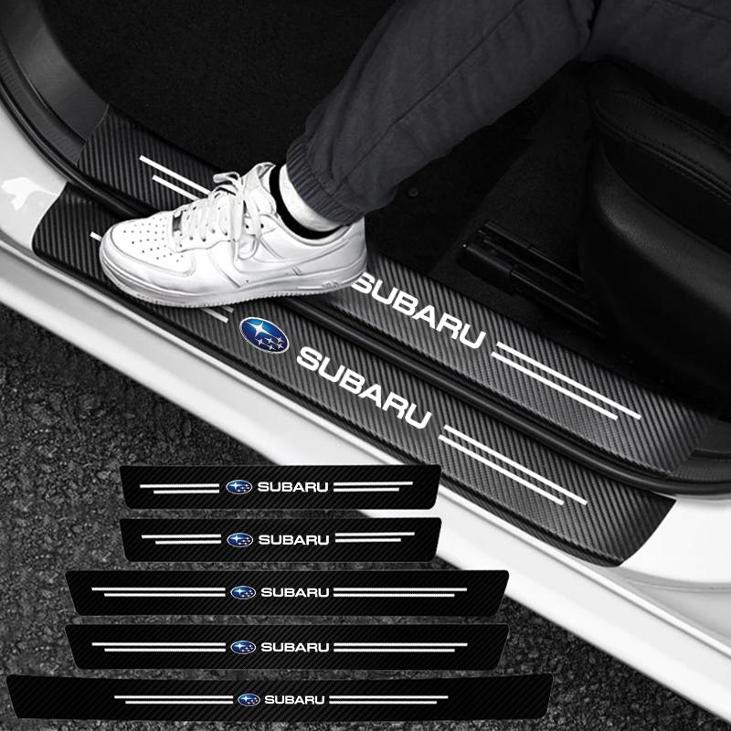 Car Logo Door Sill Protector Stickers Carbon Fiber Threshold Strip For Subaru WRX STI Forester Tribeca Levorg Impreza XV Outback uyu8