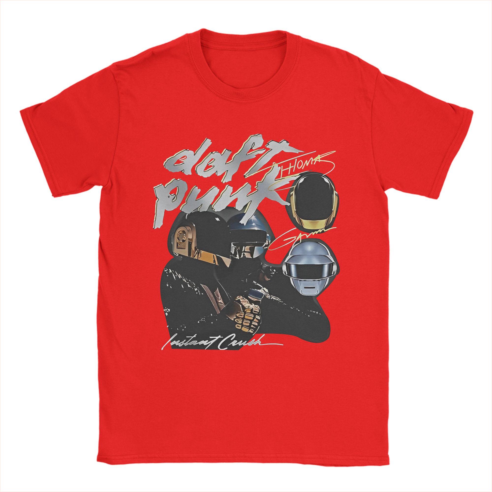 

Daft Punk Electronic Band TShirt for Men Vintage Cotton Tee Shirt Round Collar Short Sleeve T Shirt Unique Clothes S