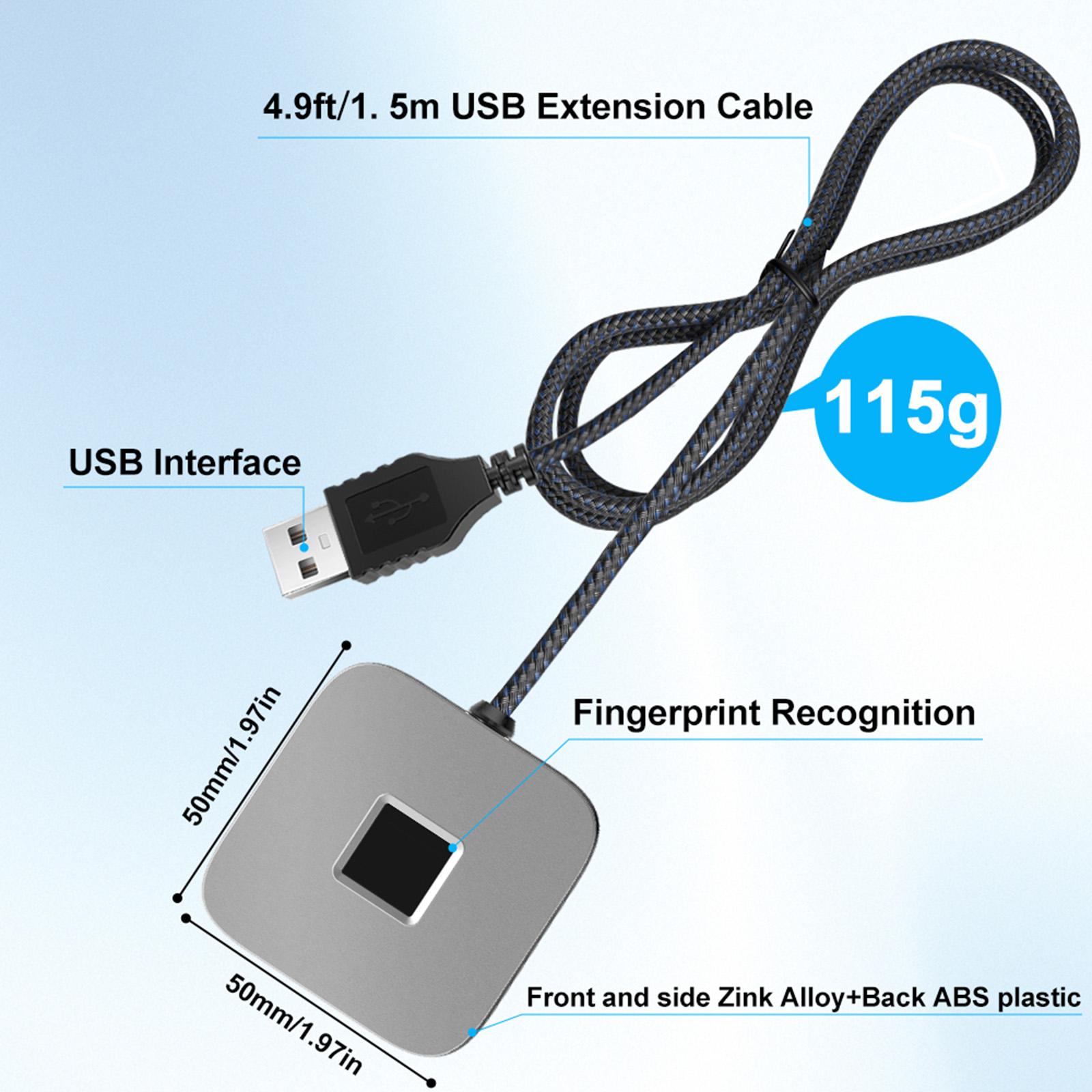 

для Windows 10 11 Hello Биометрический Вход по Отпечатку Пальца USB Считыватель Сканер Модуль Устройство Биометрия Ключ Безопасности Безопасный Вход в Аккаунт серебряный