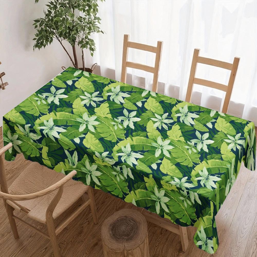 Tropical Leaves Rectangle Table Cloth for Table Decor Kitchen Dining Waterproof Reusable Tablecloth for Table Indoor Outdoor