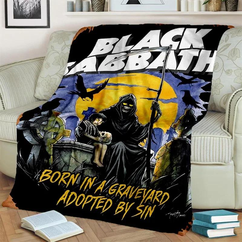 3D BLACK SABBATH Heavy Metal Rock Blanket,Soft Throw Blanket for Home Bedroom Bed Sofa Picnic Travel Office Cover Blanket Kids