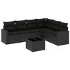 VidaXL Salon de Jardin avec Coussins 7 pcs, Canapés de Terrasse, Ensemble de Meubles de Patio, Mobilier d'Extérieur, Noir 3219005