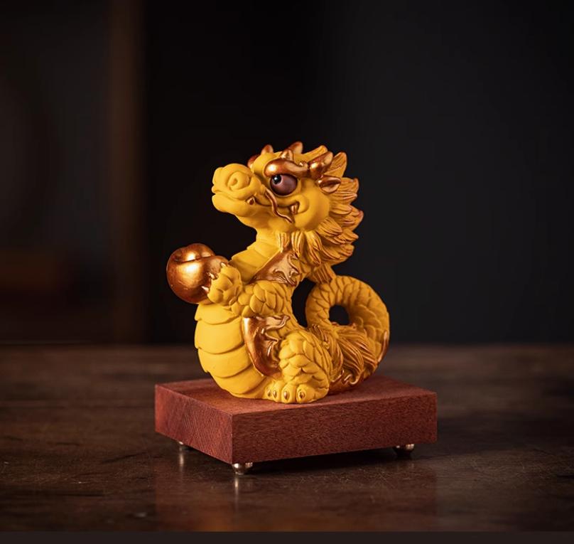 1PCS 10x6.4x10.5cm Stone Zodiac Dragon Ornament Divine Dragon Gift Lucky Desktop Mascot Office Home Decoration Gift