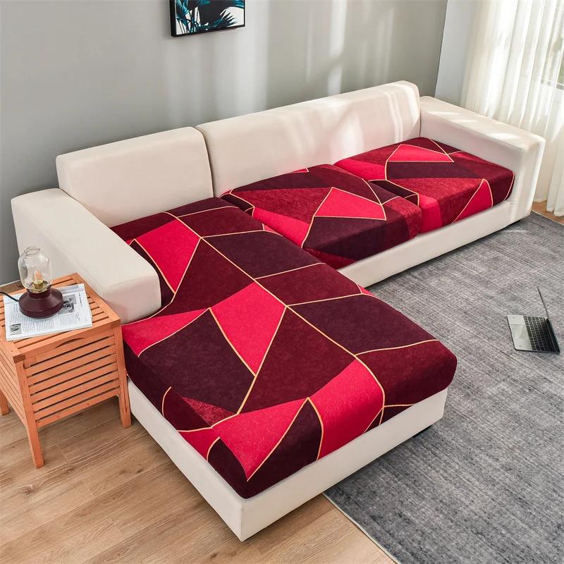 Elastic Sofa Seat Cushion Cover For Living Room Stretch Floral Printed Armchair Couch Cover Corner L-Shape Removable Anti-Dust