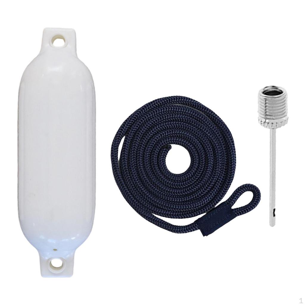 Boat Fenders Inflatable Marine 4"x16" with 1.5M Rope Anchor Buoy Waterproof Mooring