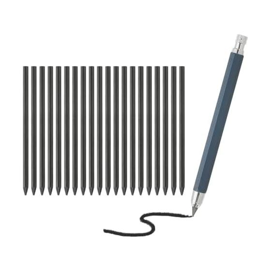 PATIKIL 5.6mm Mechanical Pencil Lead Holder with 20pcs 2B Pencils Lead for Drawing Art Sketching Woodworking Blue
