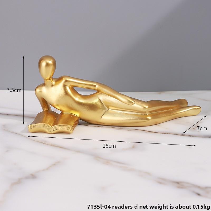Minimalist Reader Resin Statue For Bookshelf Desk Decor Gift For Special Occasions