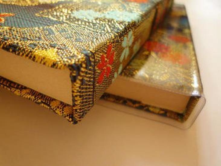 Goshuincho 120 Large Book Vinyl Hotokudo Original Bookmark Included Floral Design (stamp Book) Pages, Capacity, Style, Cover, (seasonal (navy Blue))