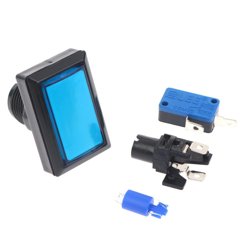 5Sets Arcade Rectangular Push Button Led Illuminated Rectangular Square 12V Light Microswitch For Arcade Machine Video Game Slot