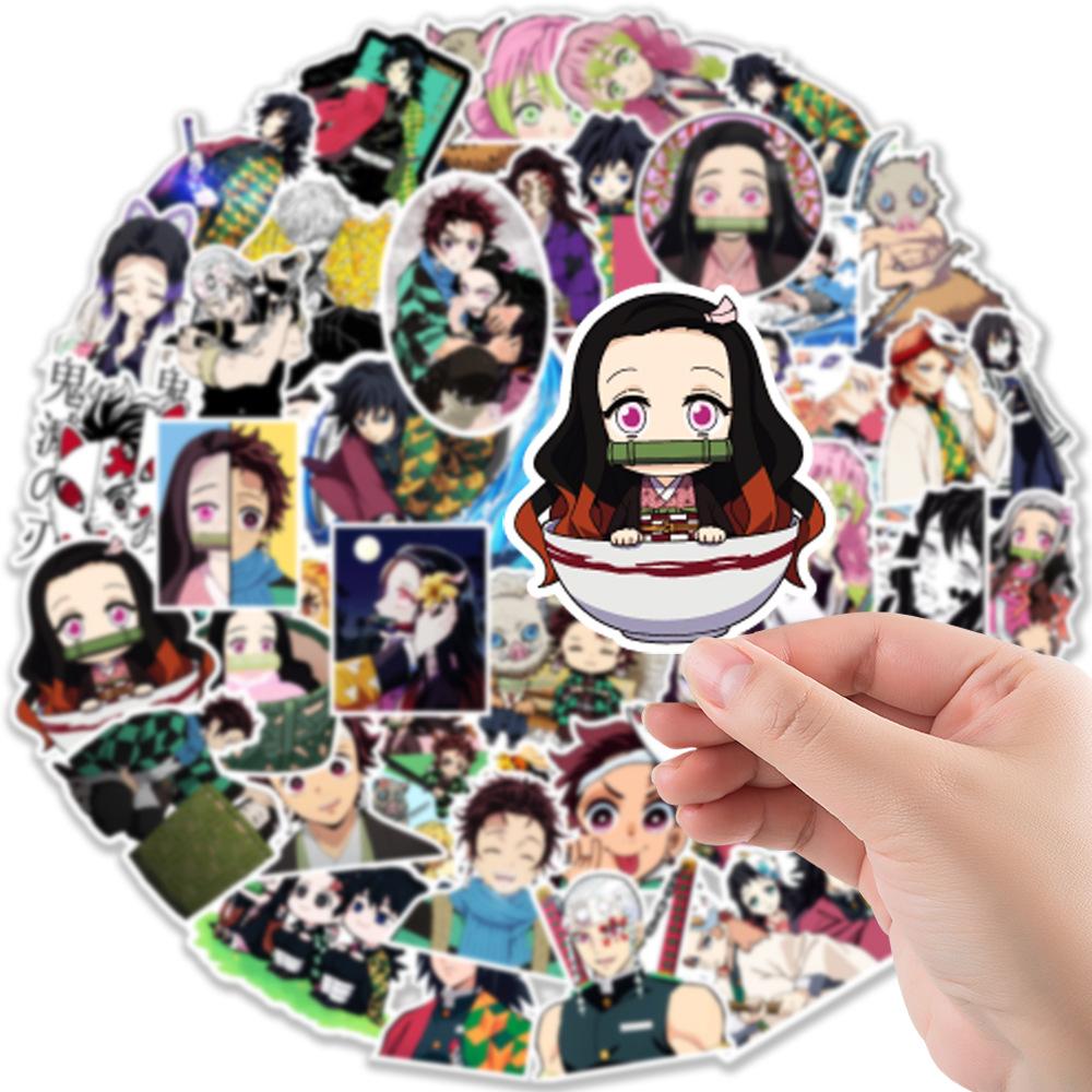 50 New Demon Slayer Graffiti Stickers Mobile Ticket Motorcycle Skateboard Decorative Stickers Waterproof